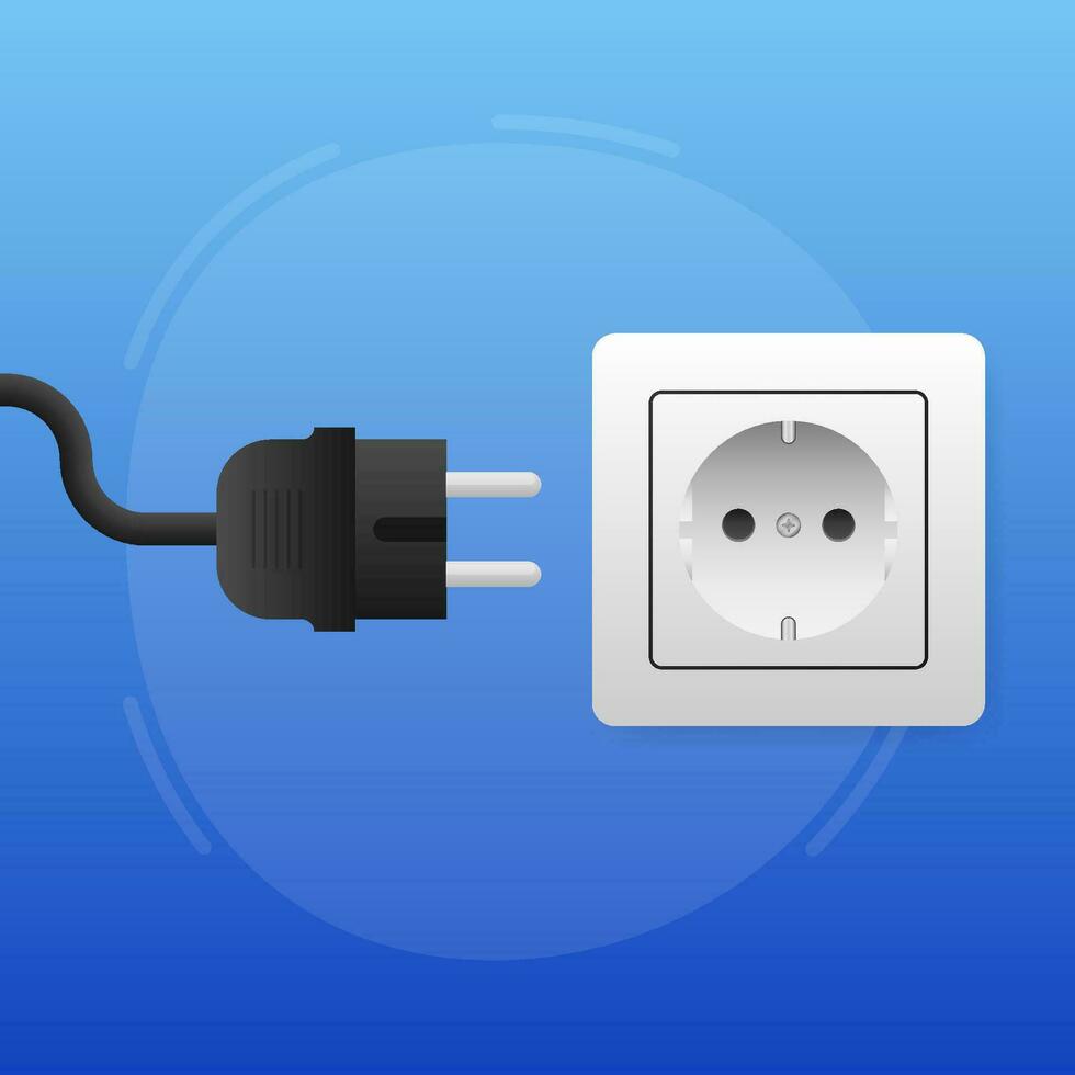 Electric plug. Electricity and energy Communication, internet concept. Vector illustration.