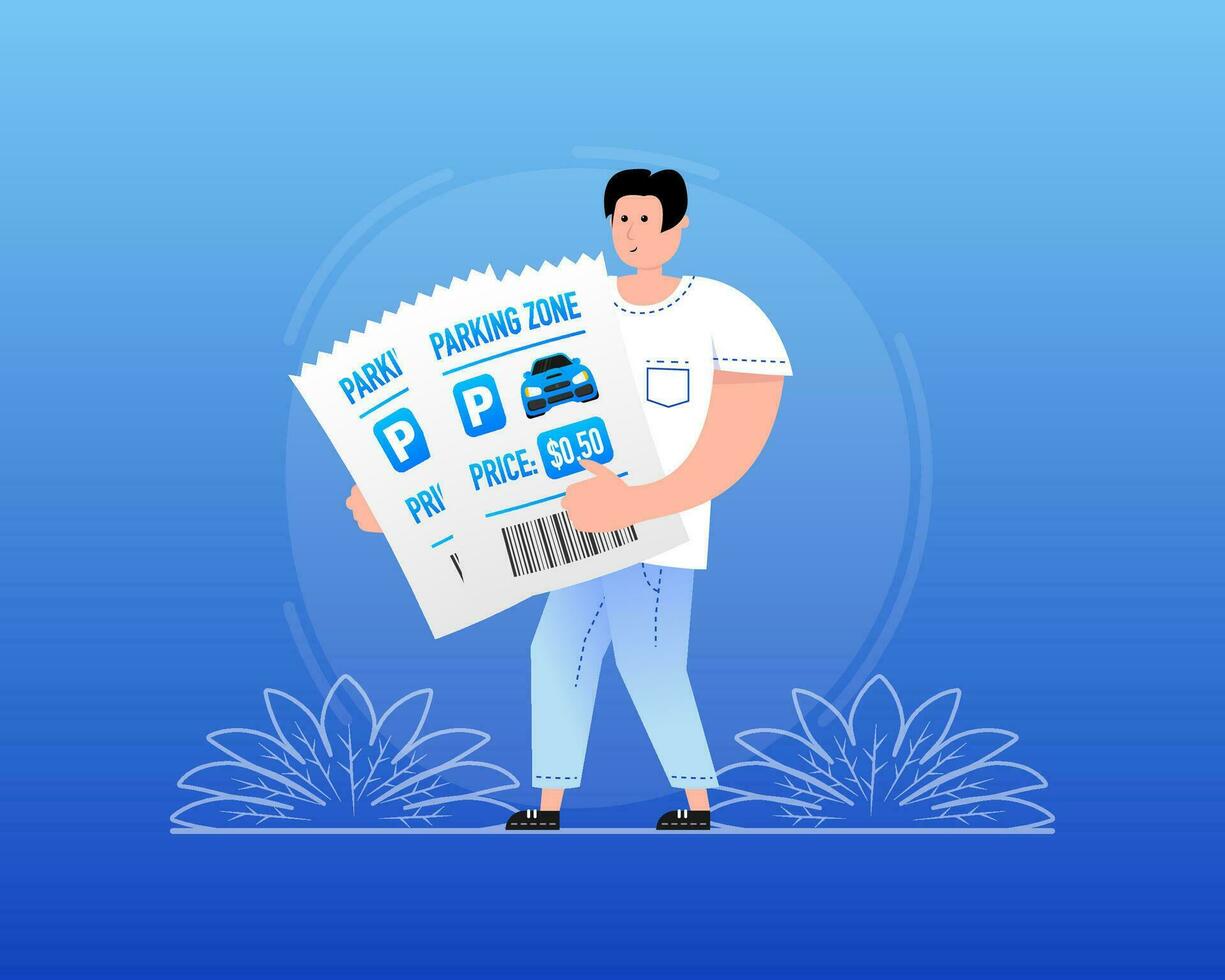 Vector concept. Card with parking zone bill for concept design