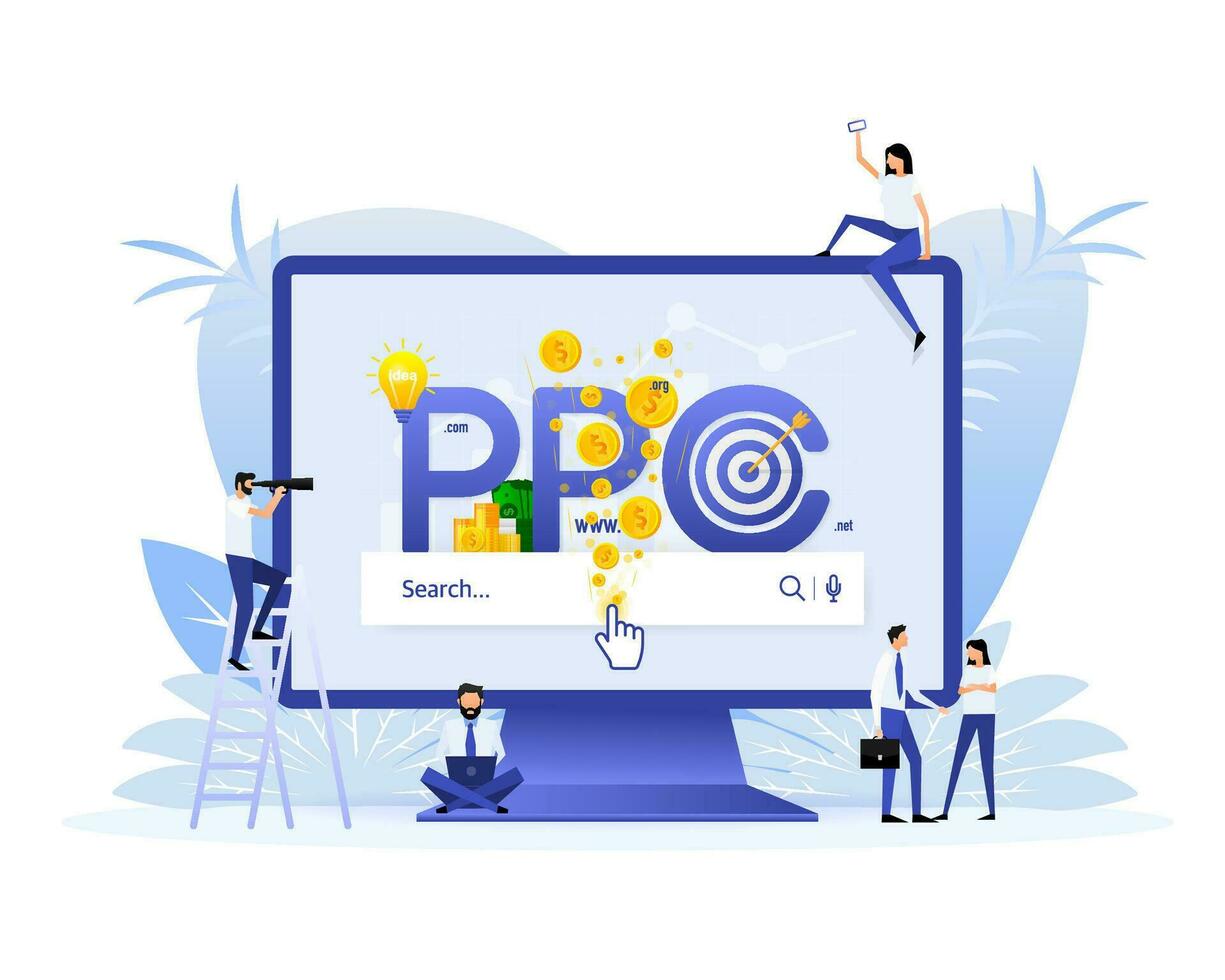 Ppc people. Web search concept. Business concept.Vector illustration digital design vector