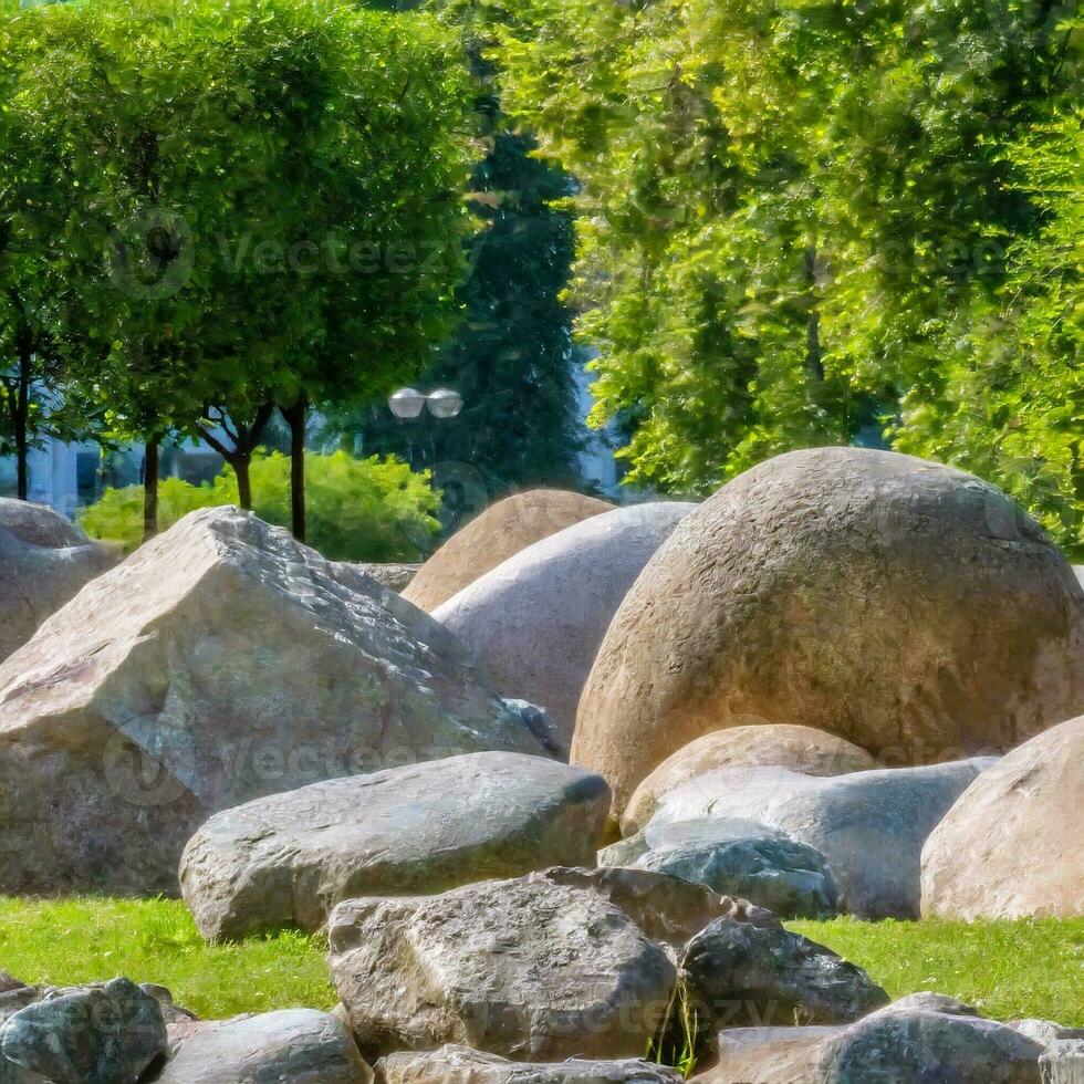 Rocks stones on the beach photo
