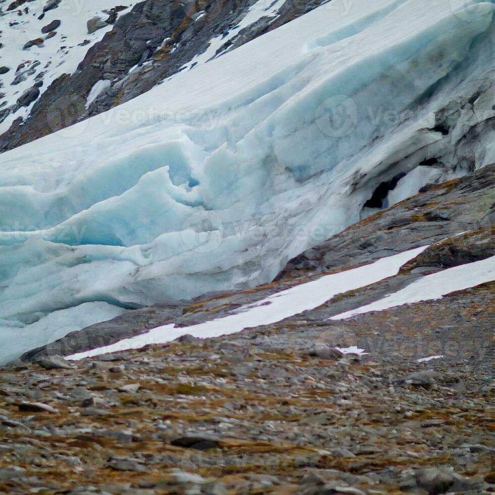 Winter mountains landscape frozen peak glacier photo