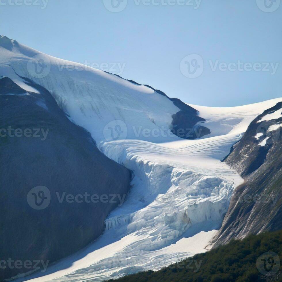 Winter mountains landscape frozen peak glacier photo