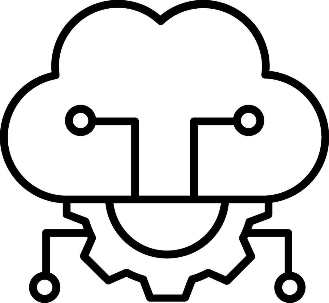 Cloud Server Settings Vector Icon