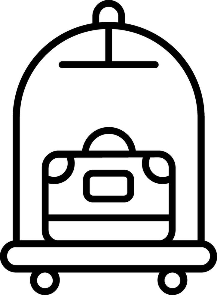 Luggage Cart Vector Icon