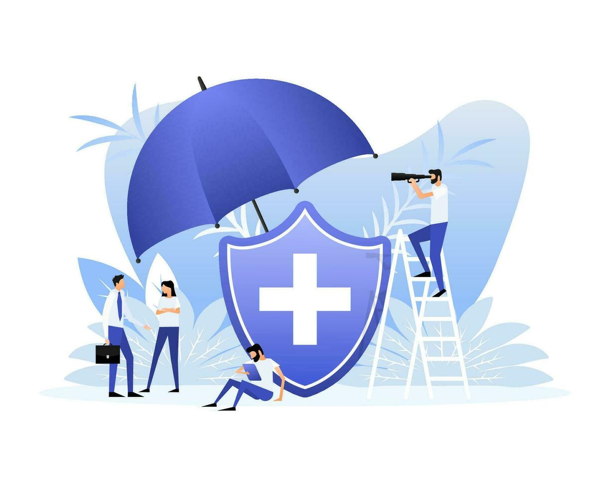 Health Insurance concept. Insurance policy. Money Guarantee. Vector illustration.