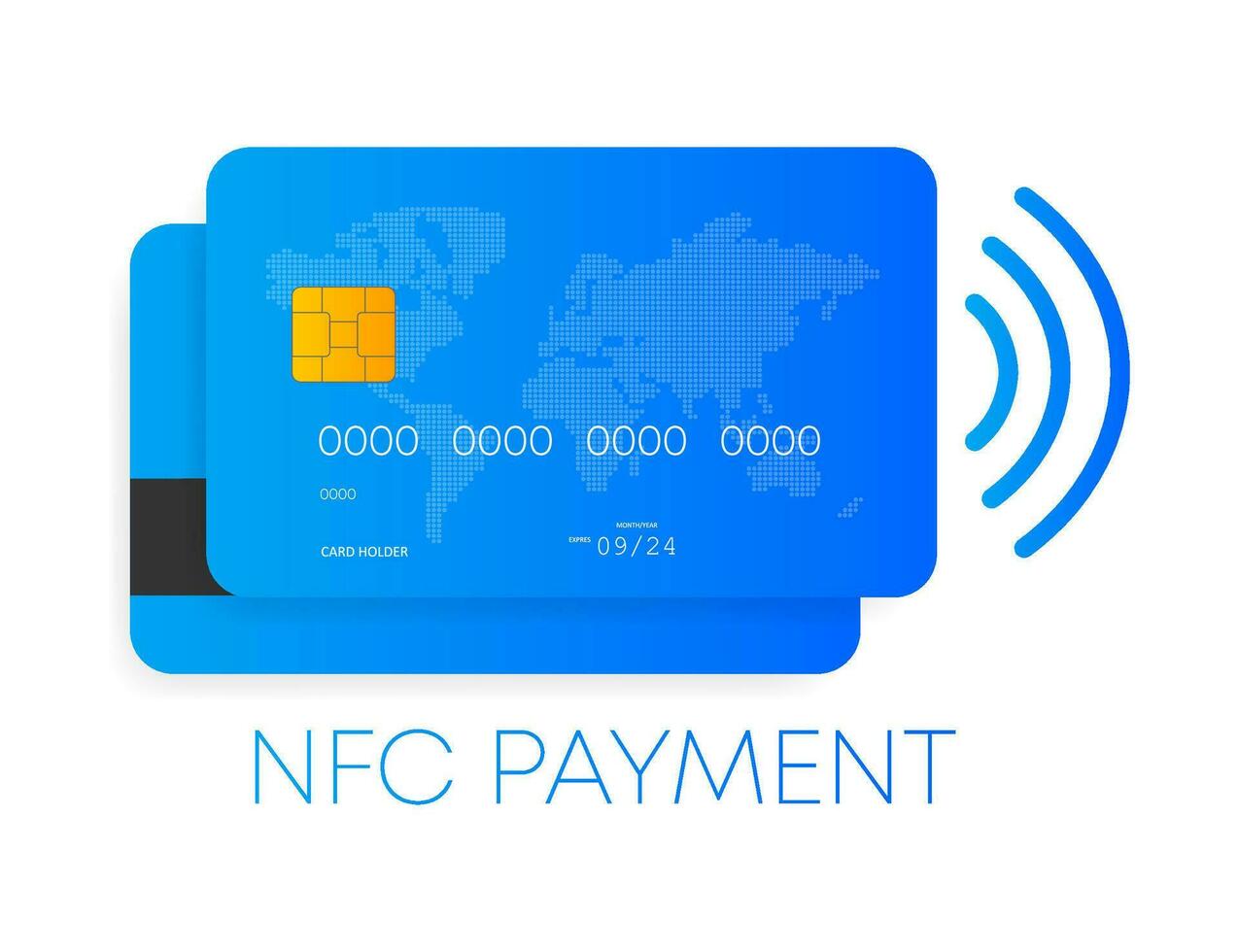 NFC payment concept icon in flat style. Vector illustration.