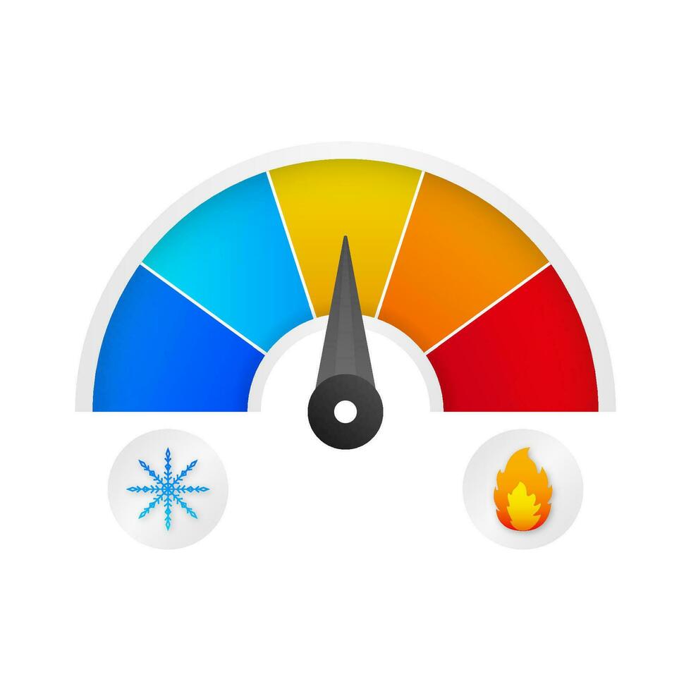 Hot and cold temperature icon. Sun and snowflake. vector