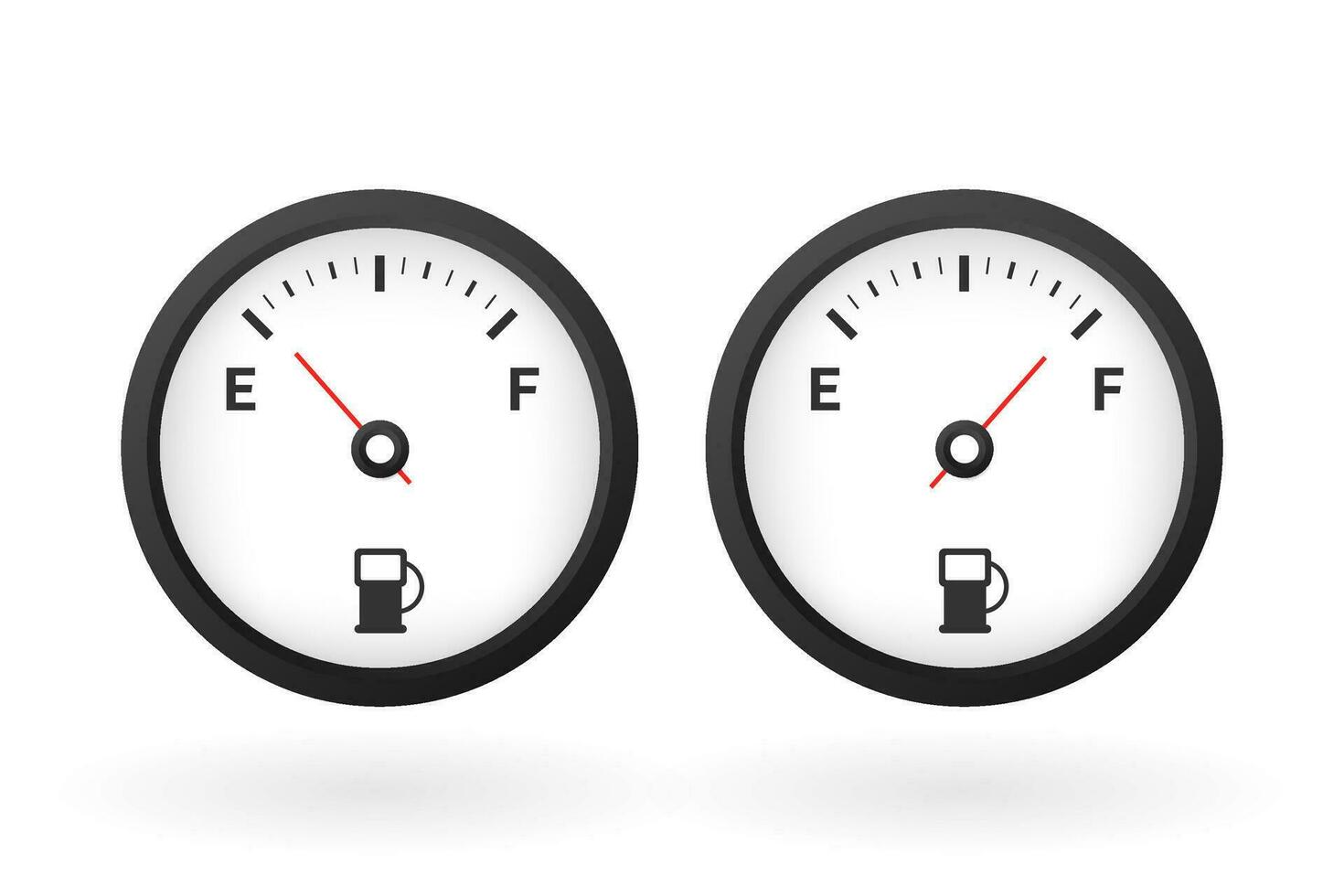 The concept of a fuel indicator, gas meter on white background. Fuel sensor. Vector illustration.