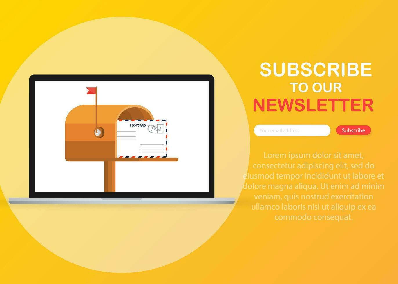 Subscribe Now For Our Newsletter. Subscribe Button Template. vector