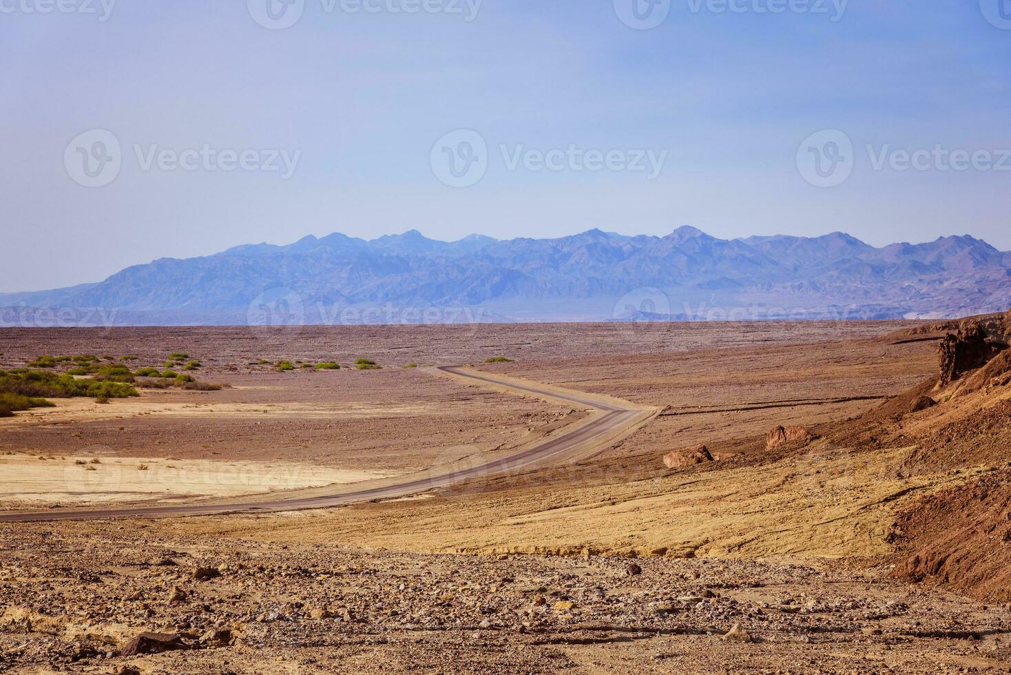 Empty highway in the Death Valley photo