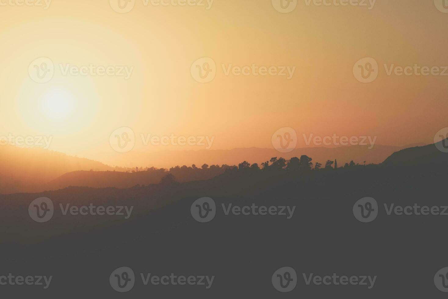 Hazy sunset over Los Angeles photo