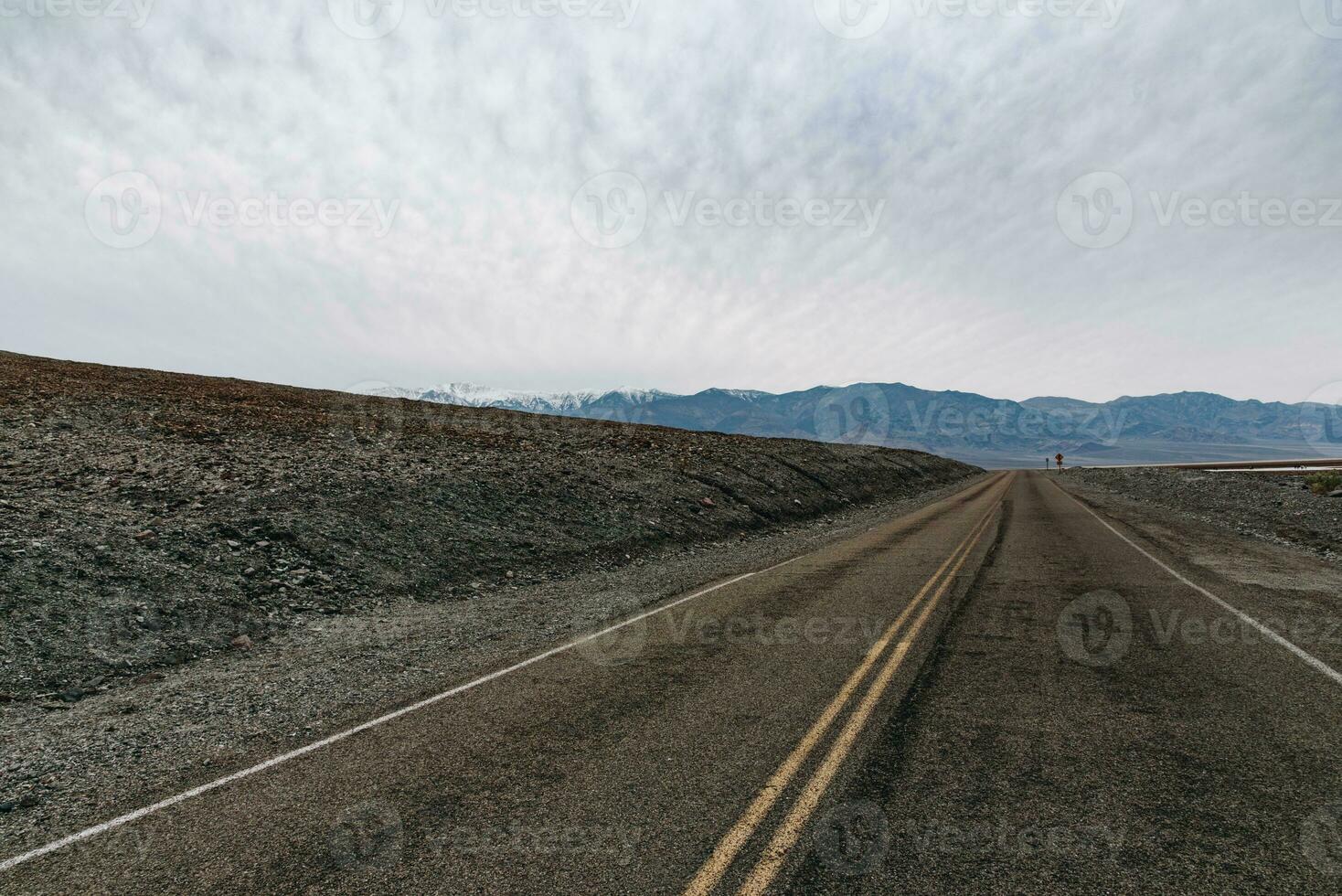 Empty American highway in the Death Valley photo