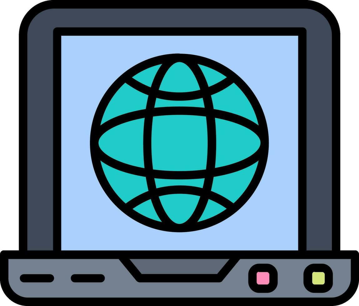 Laptop Internet Vector Icon