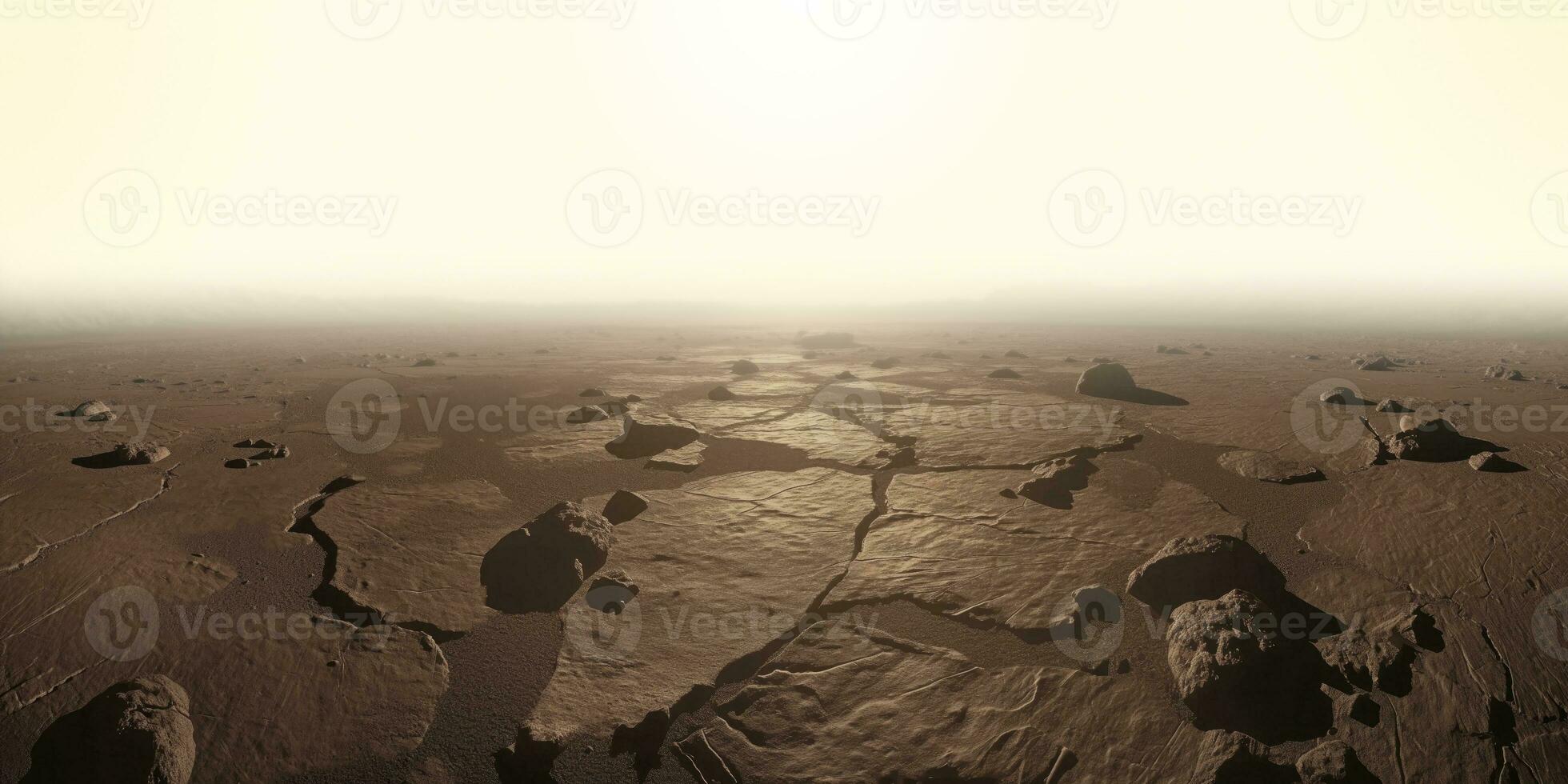 AI generated realistic landscape of the planet Venus as viewed from the surface photo