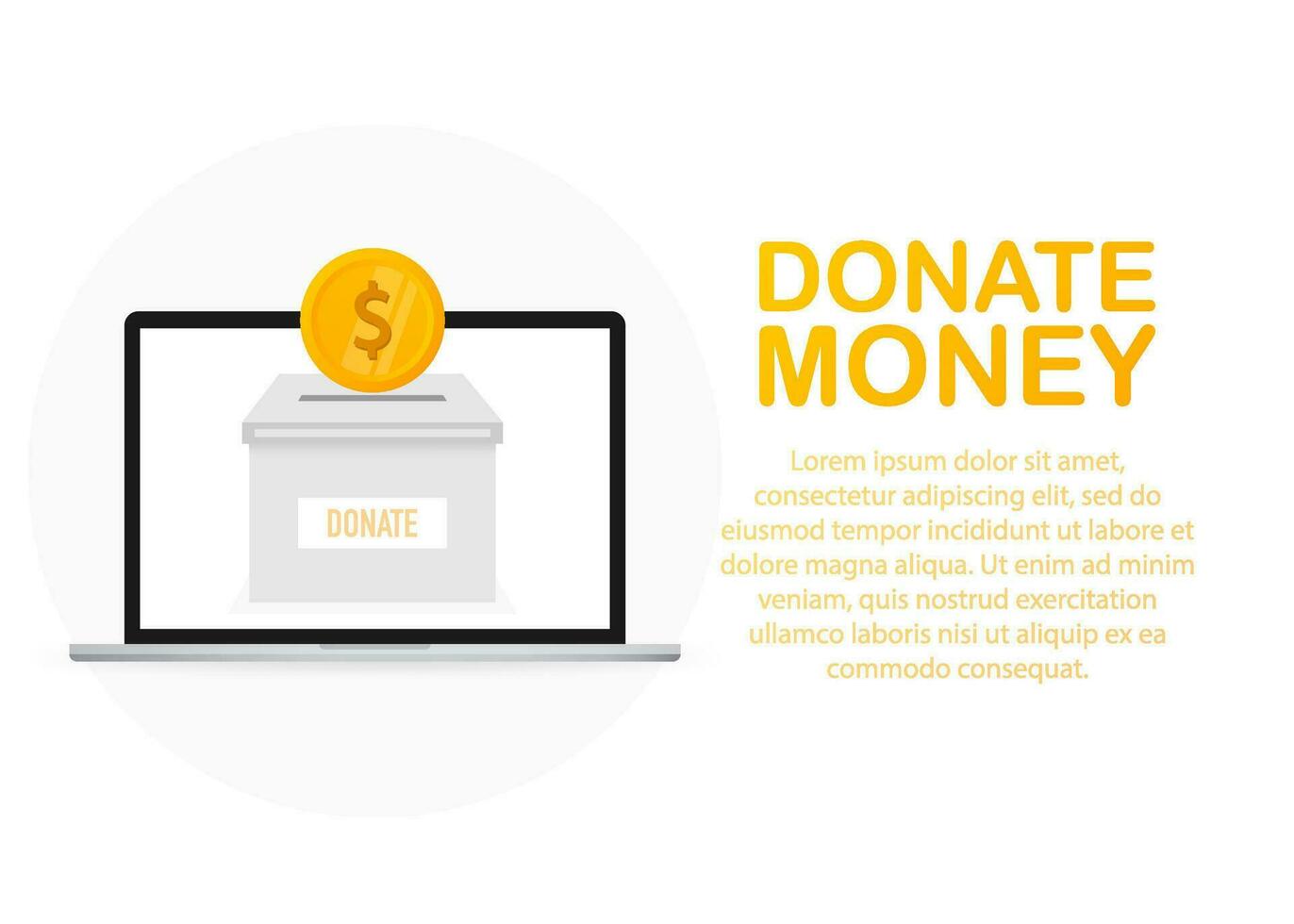 Donation box icon in flat style isolated on background. Vector illustration.