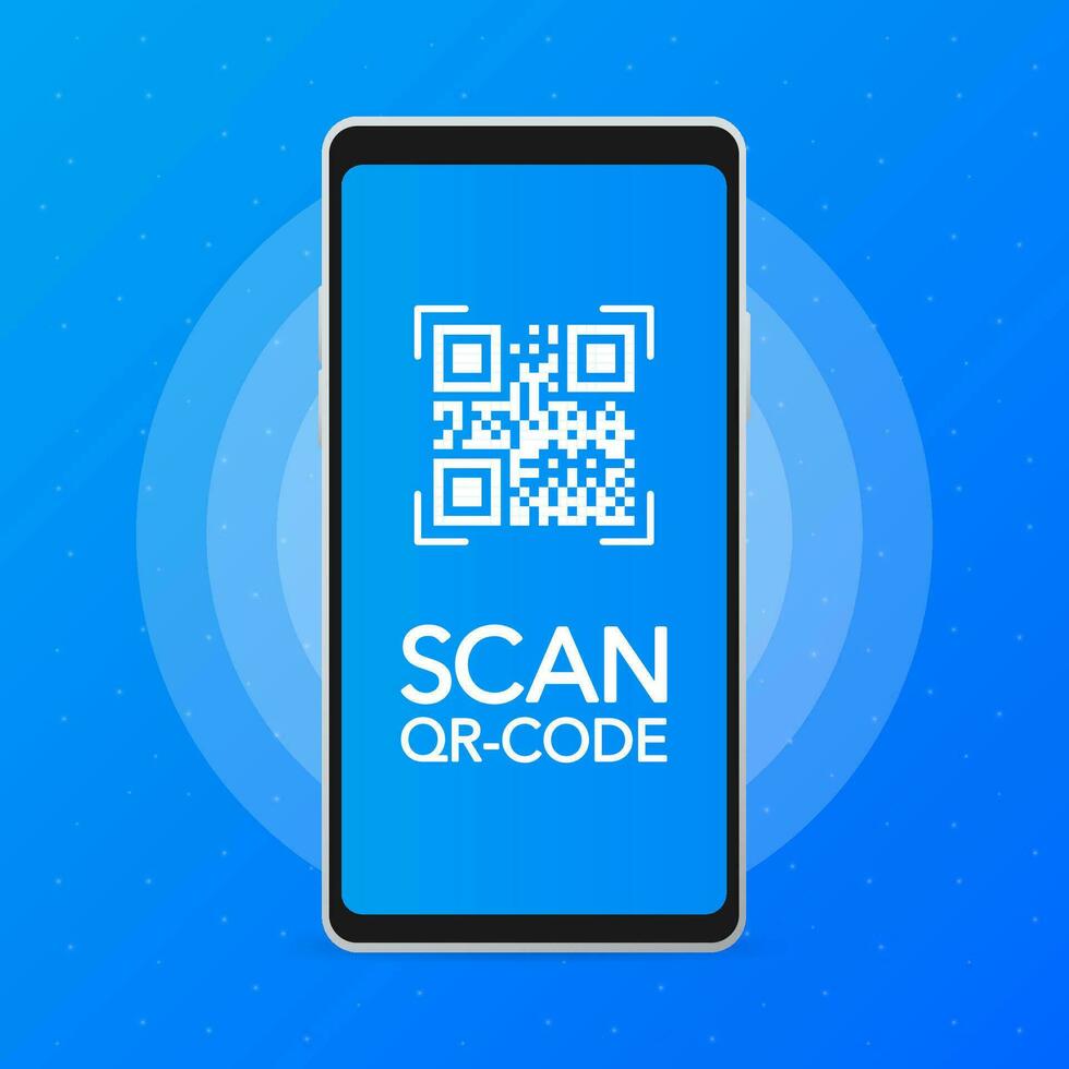 Scan code smartphone on white background. Isolated white background. Bar code icon. Flat vector illustration. Infographic vector illustration.