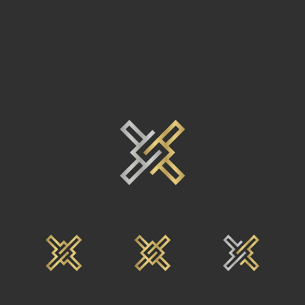 Alphabet Initials logo XS, SX, X and S vector