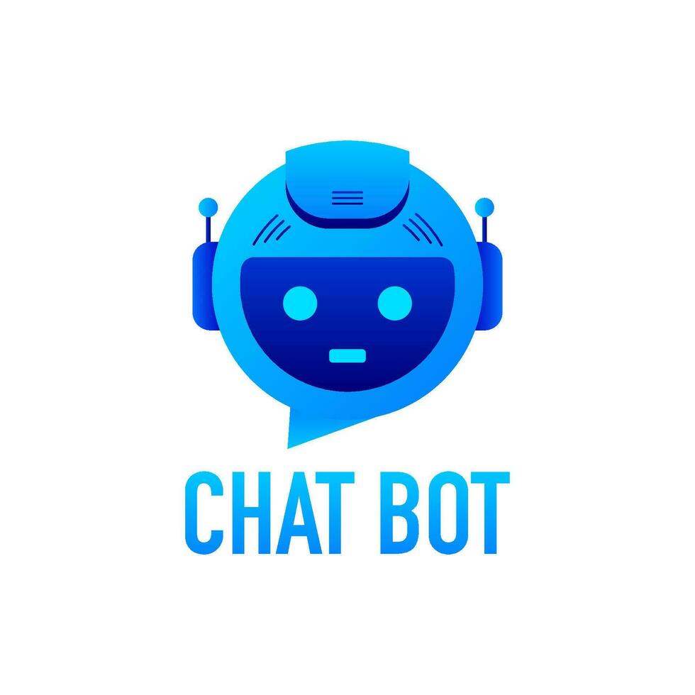 chatbot icono concepto, charla larva del moscardón o charlatán. robot virtual asistencia de sitio web o móvil aplicaciones vector ilustración