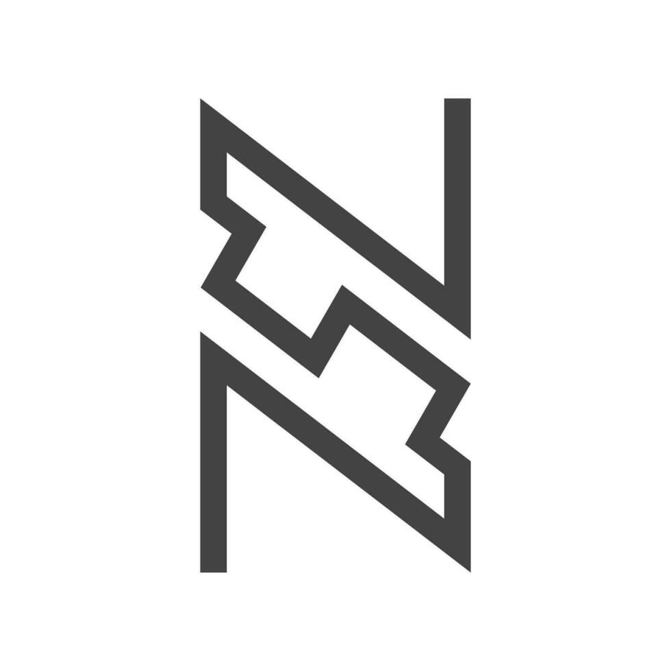 alfabeto letras iniciales monograma logo n, sn, s y norte vector