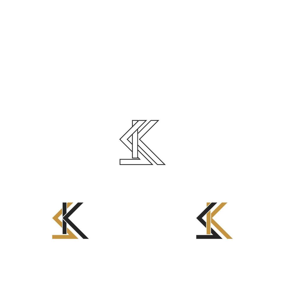 alfabeto letras iniciales monograma logo ks, sk, k y s vector