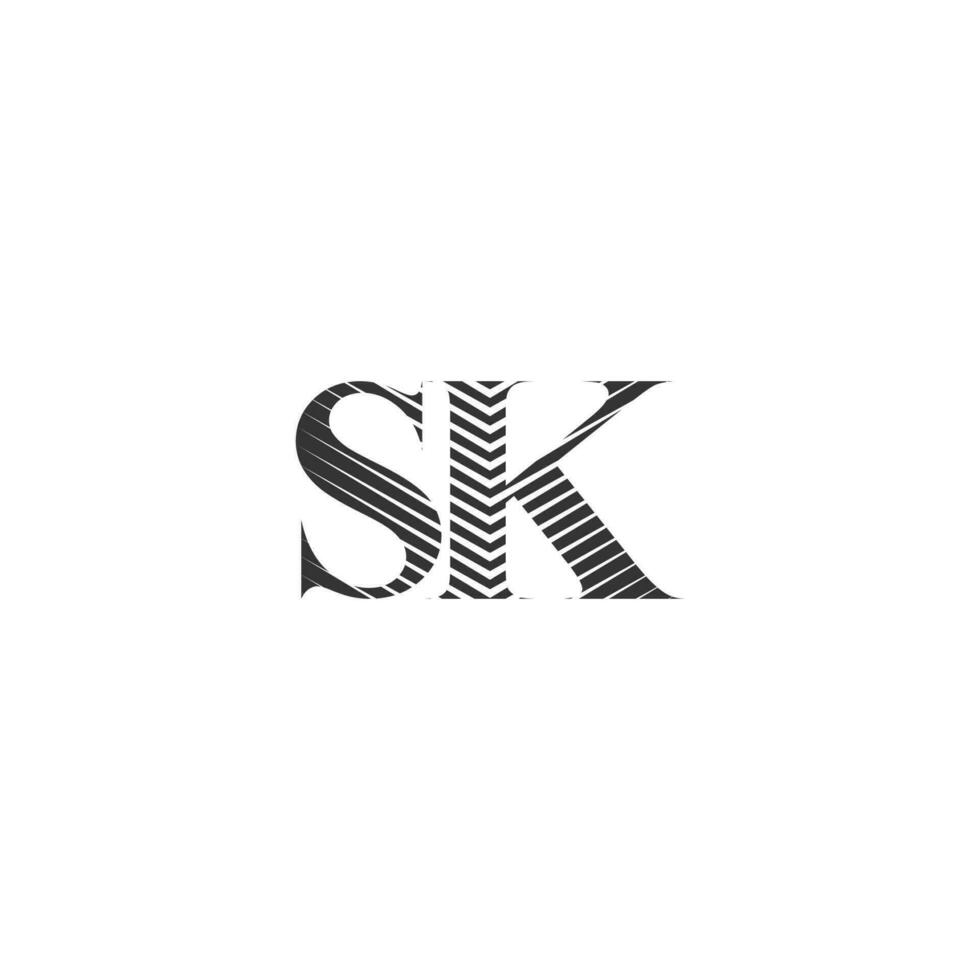 alfabeto letras iniciales monograma logo ks, sk, k y s vector