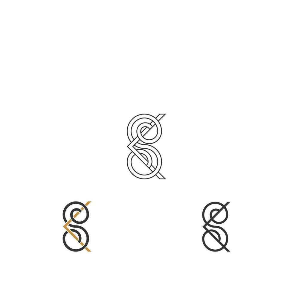 Alphabet letters Initials Monogram logo KS, SK, K and S vector