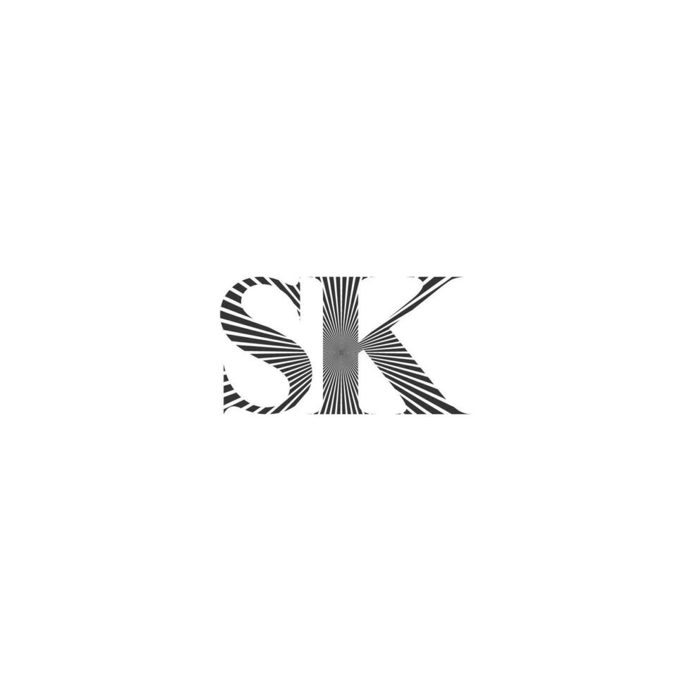 Alphabet letters Initials Monogram logo KS, SK, K and S vector