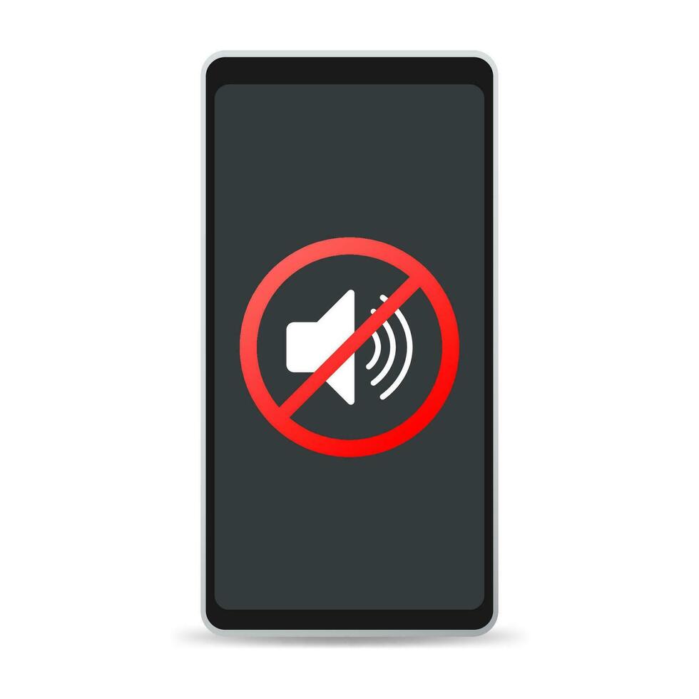 No sound vector phone sign. Vector illustration.