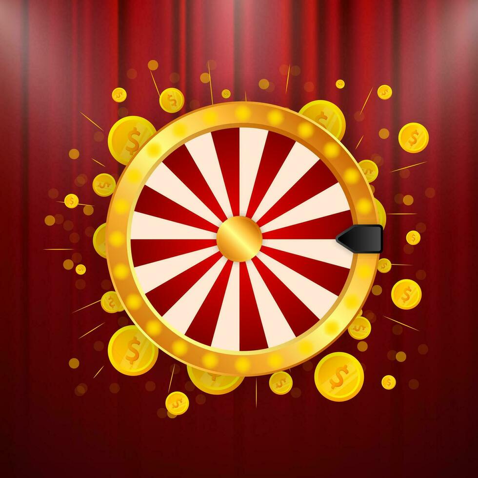 Fortune wheel in modern style. Vector illustration 3d style. Modern 3d graphic