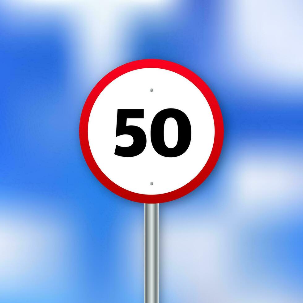 Miles road sign with 50 for web design. Black background. Vector background