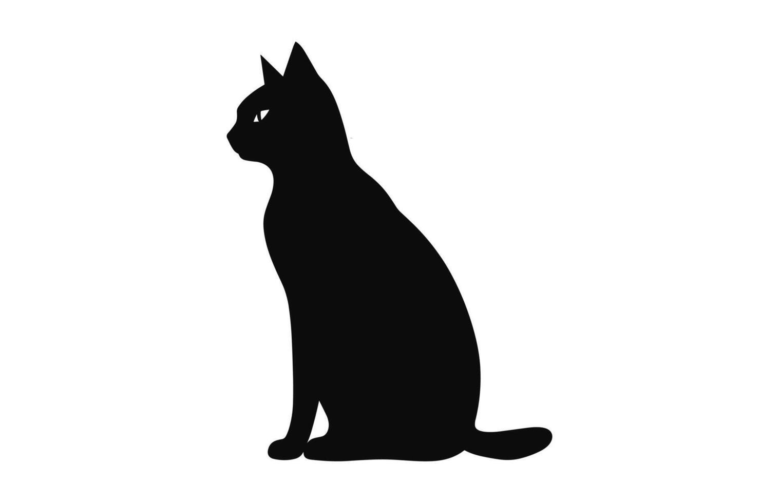 egipcio gato negro silueta vector gratis