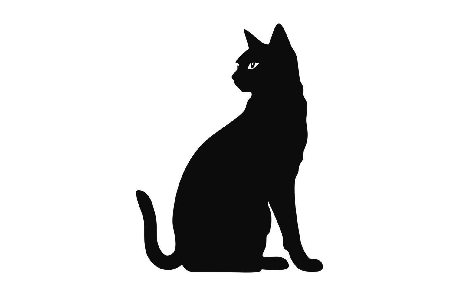 egipcio gato negro silueta vector gratis