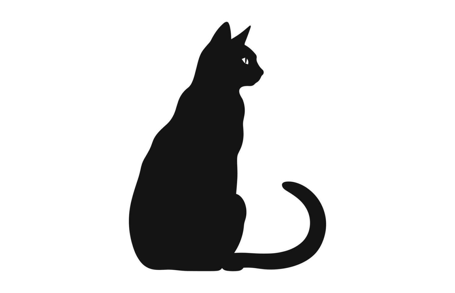 birmano gato negro silueta vector gratis