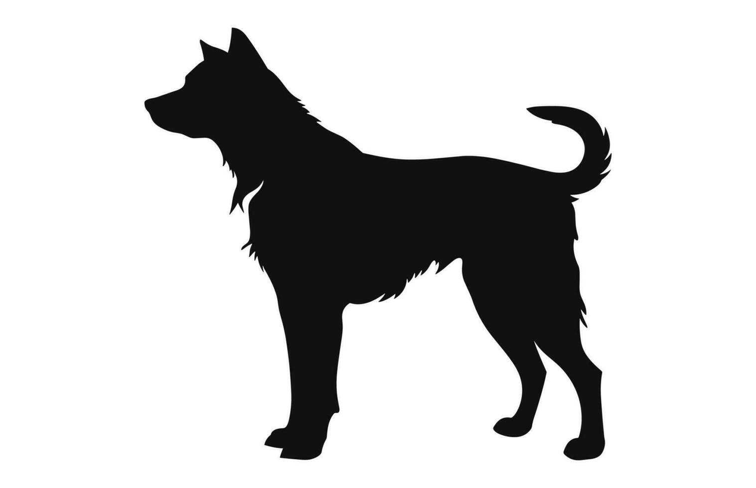 Alabai Dog Vector black Silhouette isolated on a white background