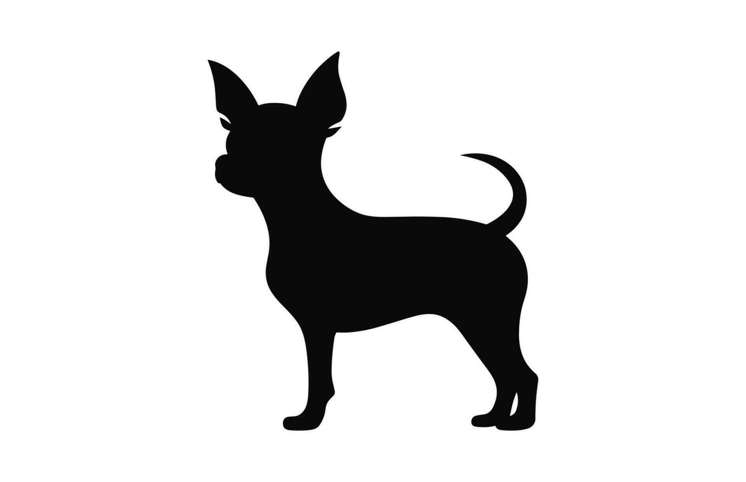 un chihuahua perro negro silueta vector aislado en un blanco antecedentes