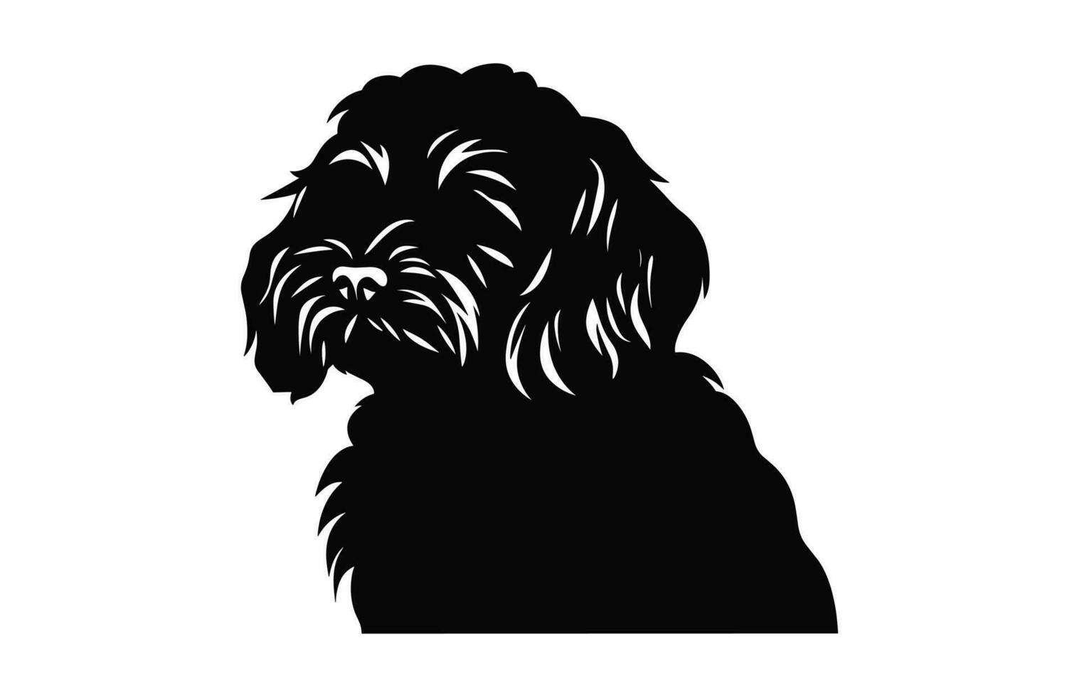 cockapoo perro cabeza silueta vector gratis