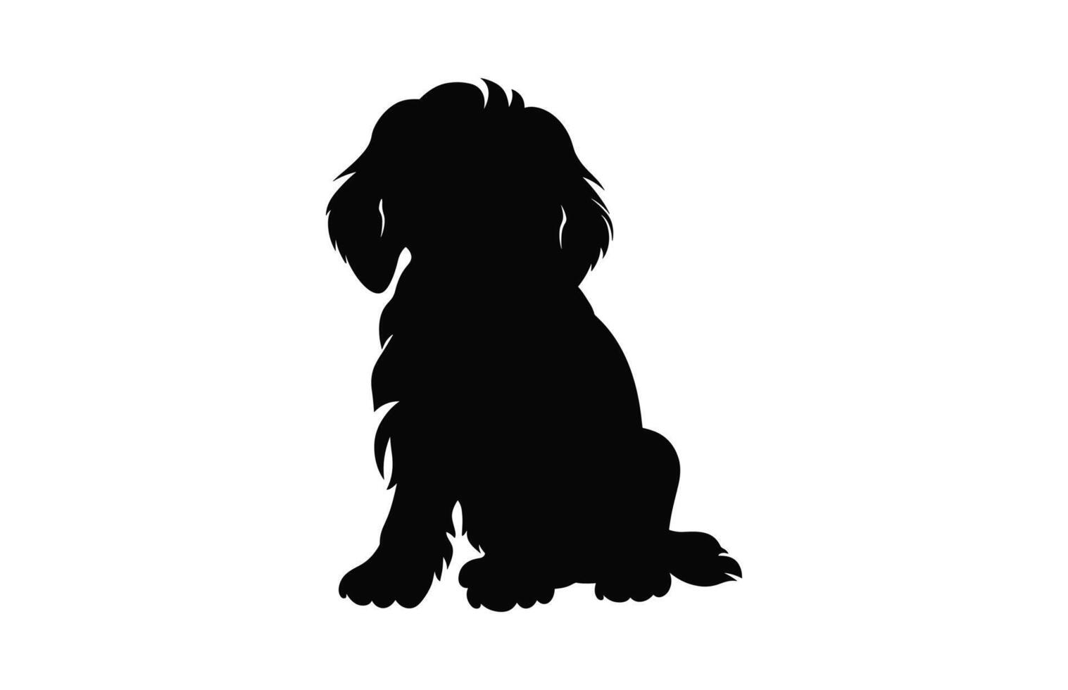 un cockapoo perro negro silueta vector gratis