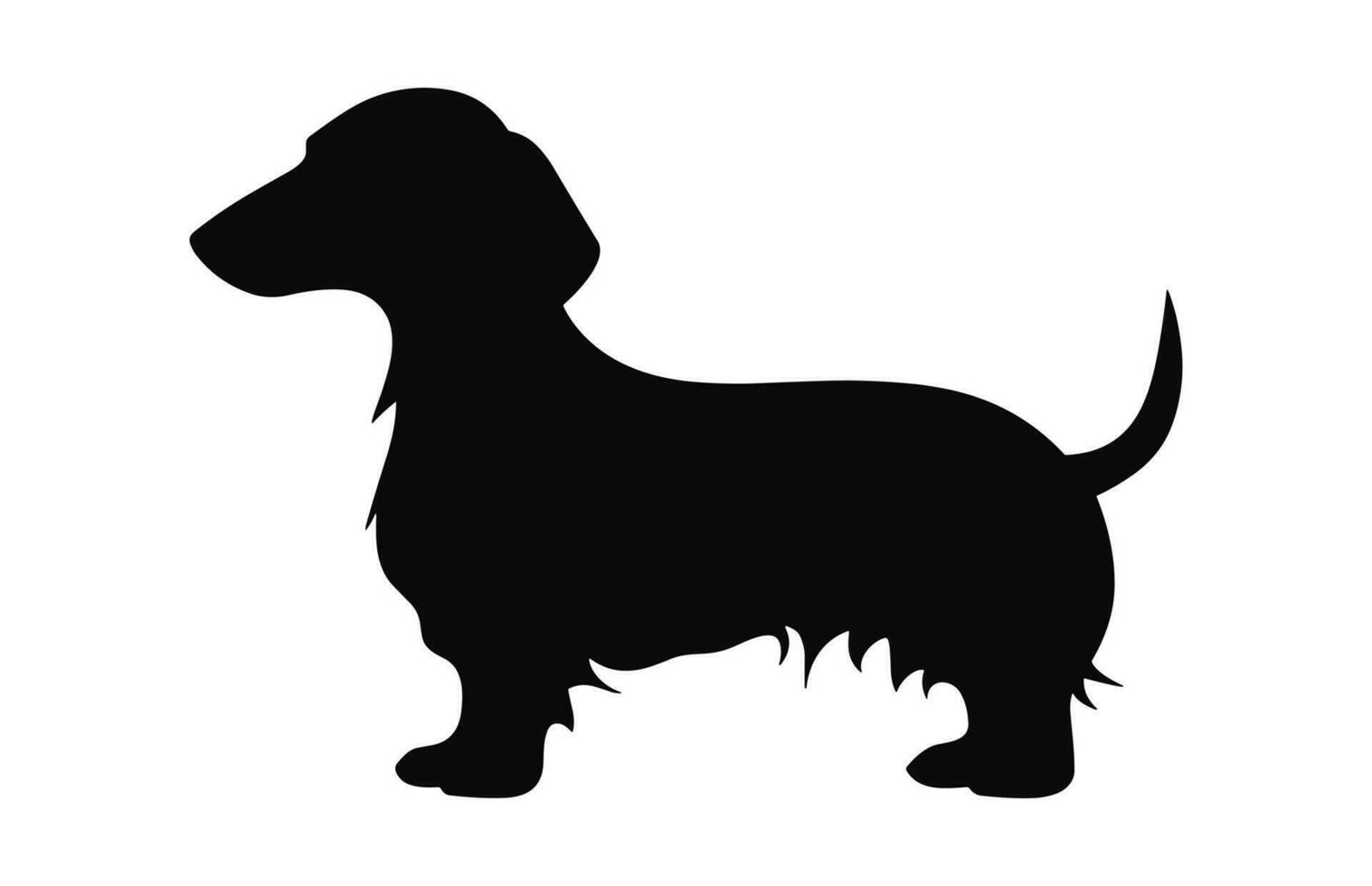 A Dachshund Dog Silhouette black vector free