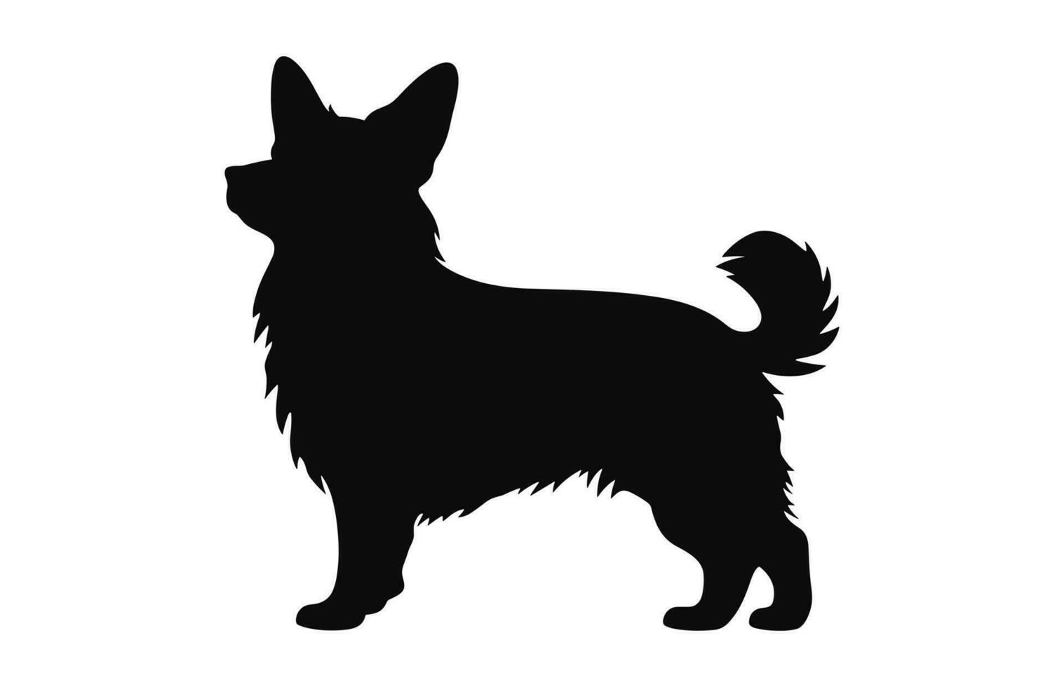 A Corgi Dog black Silhouette vector isolated on a white background