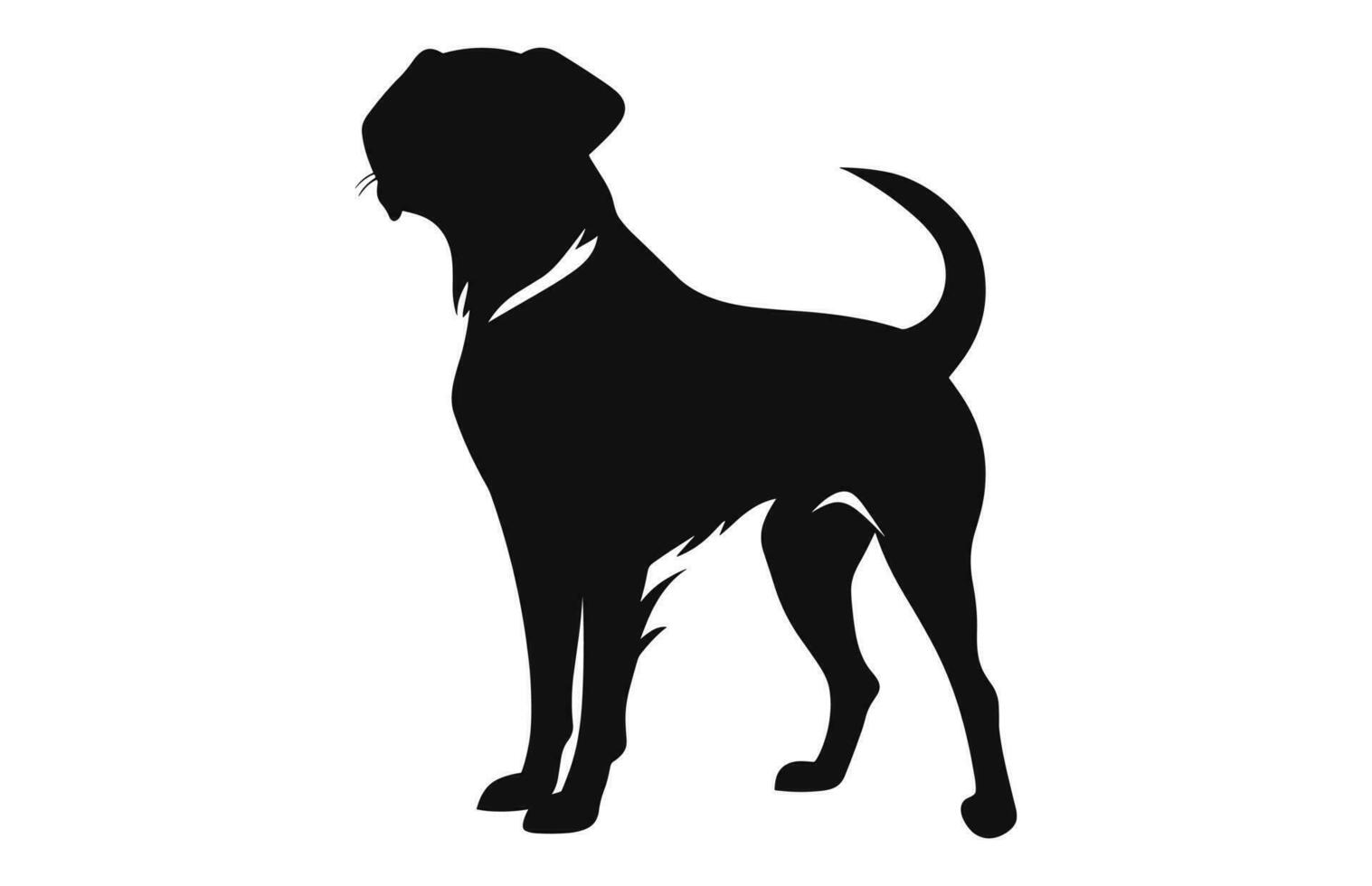 un perro silueta negro vector gratis