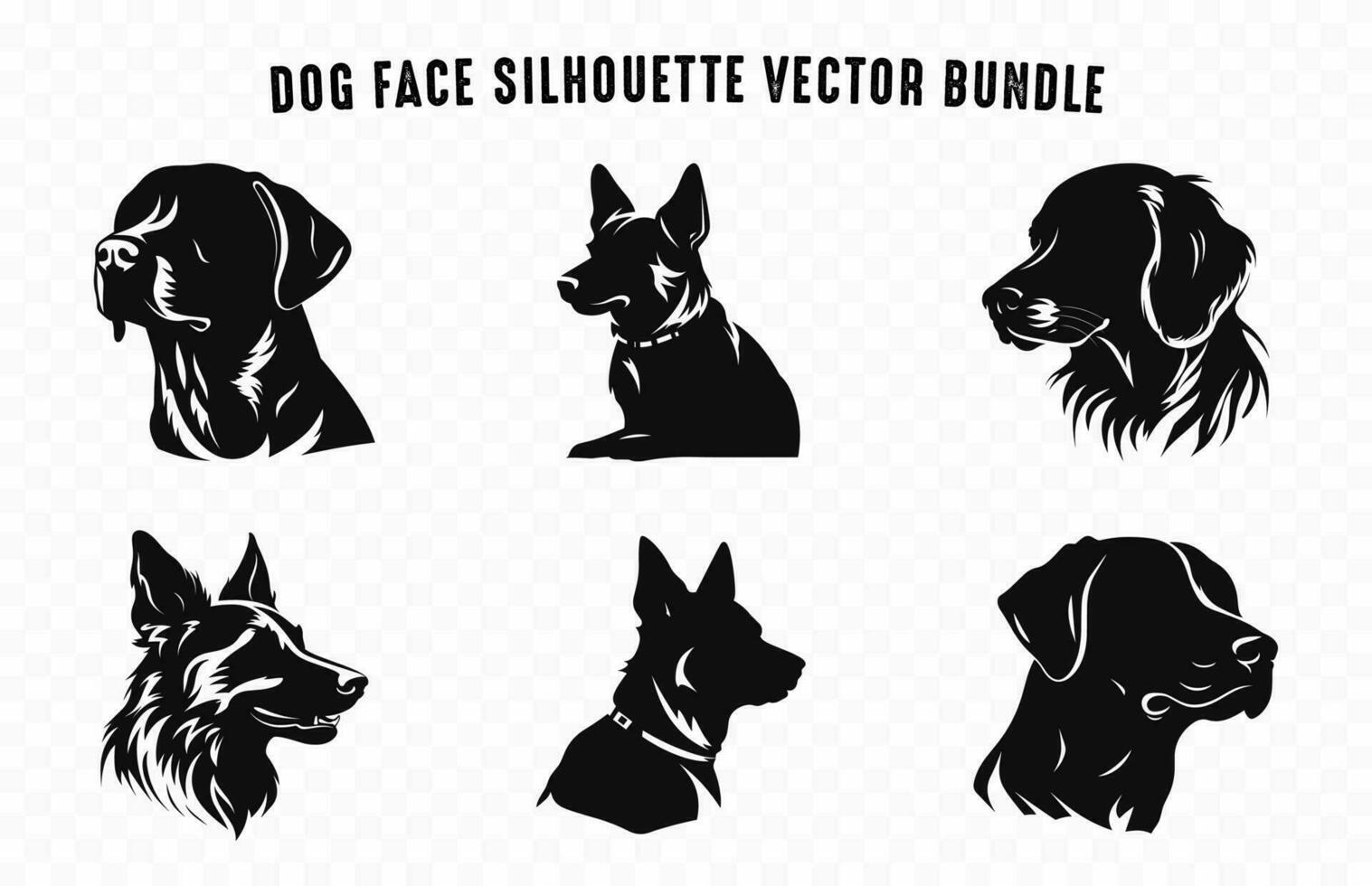 Dog Silhouettes Black vector Set, Silhouette of Dogs Collection