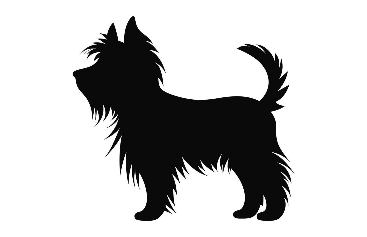 un Yorkshire terrier perro negro silueta vector gratis