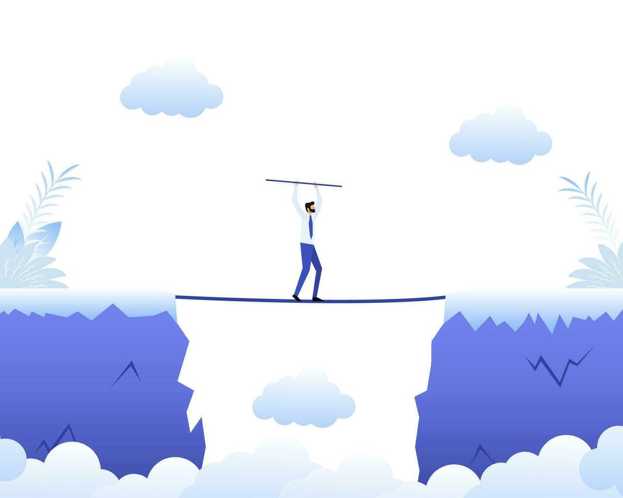 Cartoon icon with people chasm. Business concept. Team concept. vector