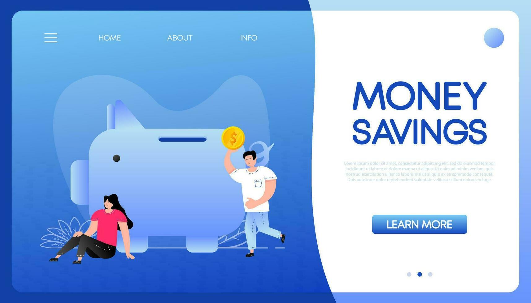 Flat money savings people. Flat vector illustration