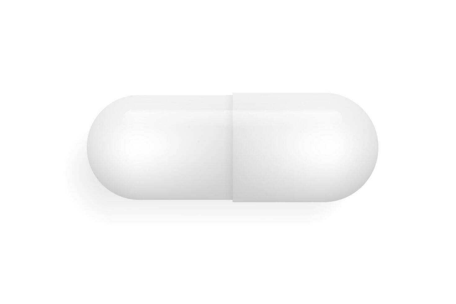 Mockup with pill medicine capsule on white background. White background. Isolated vector icon. Template for medical design. Vector illustration.