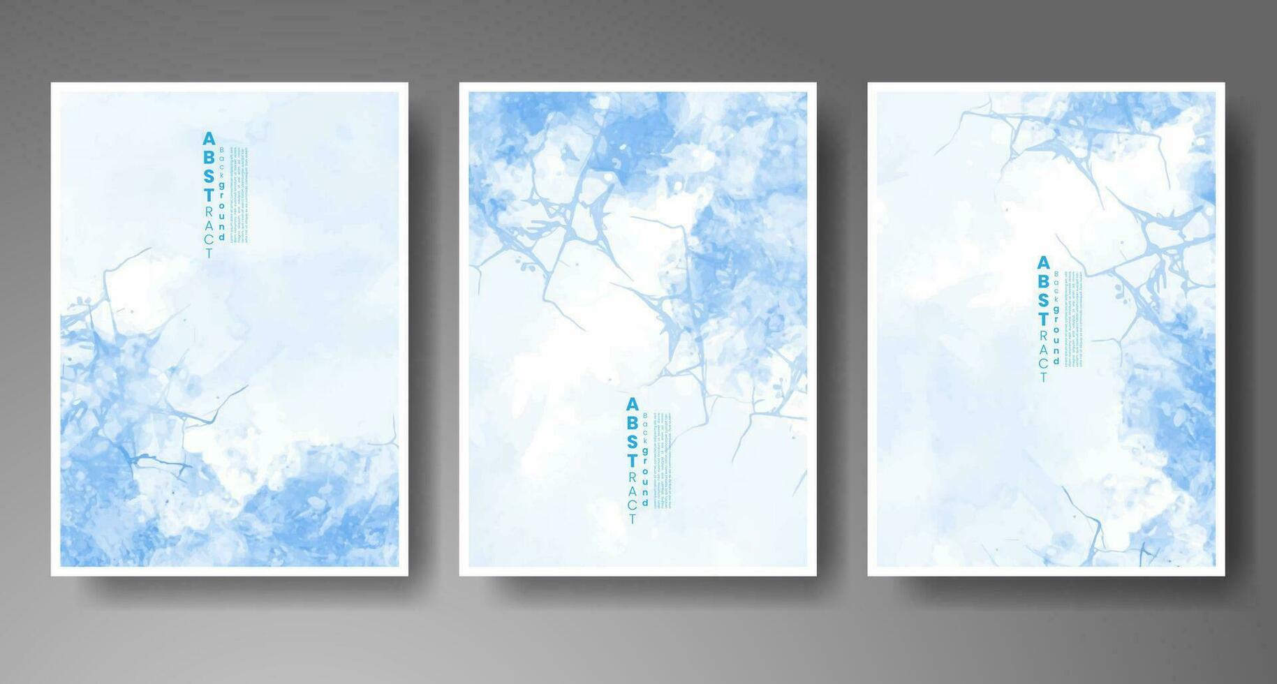 Set of creative hand painted abstract watercolor background. Design for your cover, date, postcard, banner, logo. vector