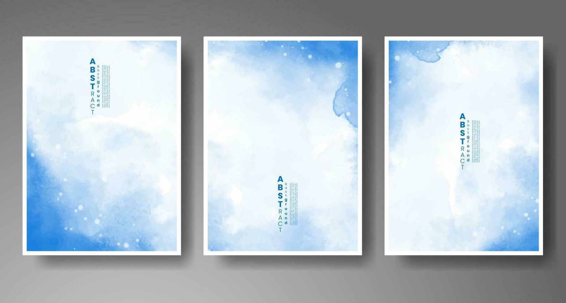 Set of creative hand painted abstract watercolor background. Design for your cover, date, postcard, banner, logo. vector