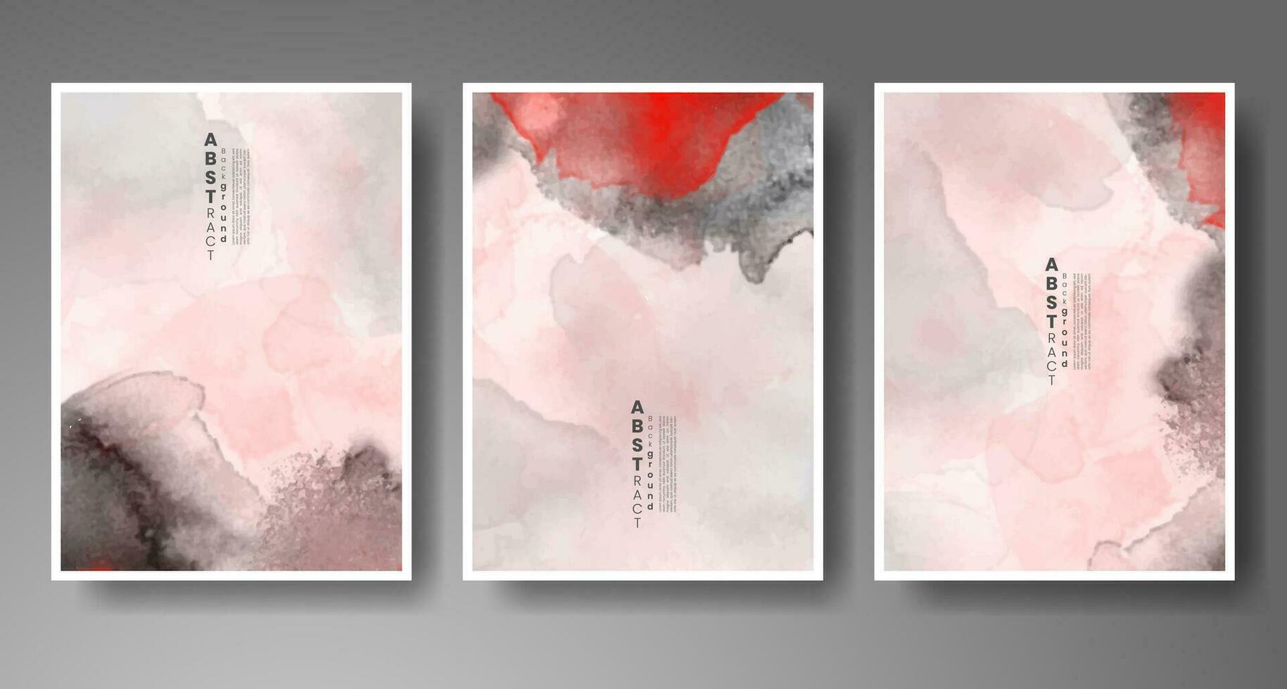 Set of creative hand painted abstract watercolor background. Design for your cover, date, postcard, banner, logo. vector