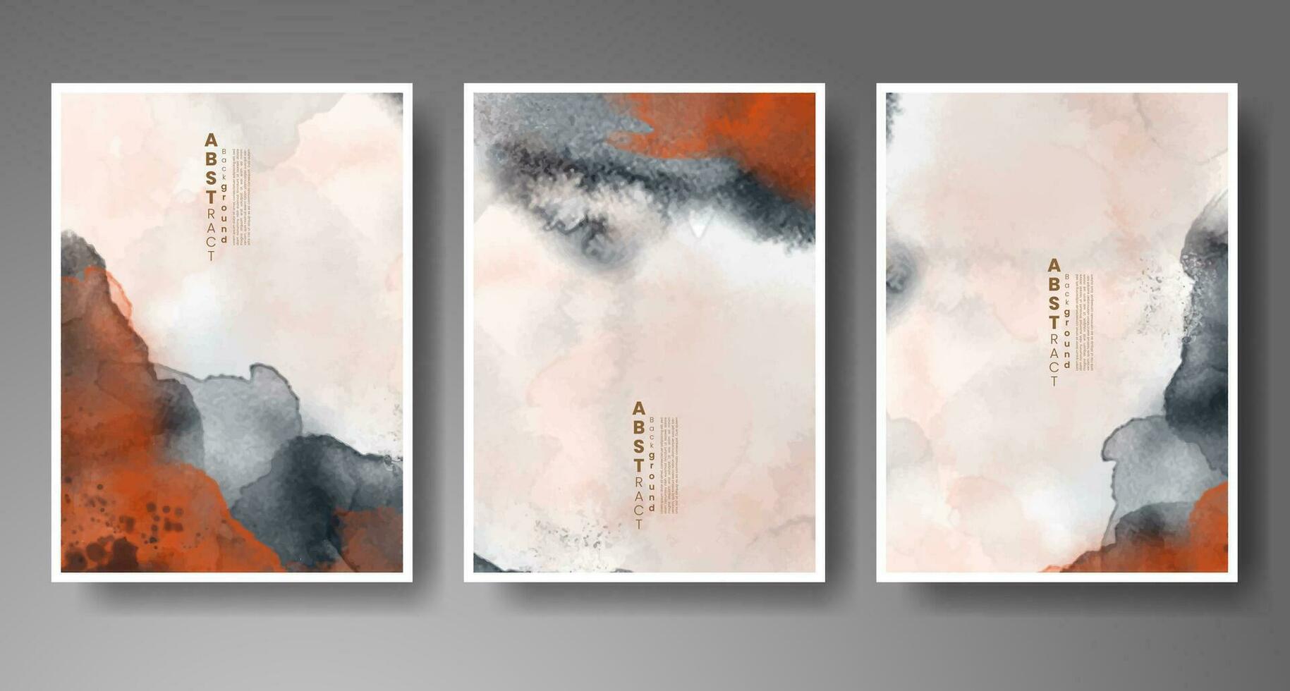 Set of creative hand painted abstract watercolor background. Design for your cover, date, postcard, banner, logo. vector