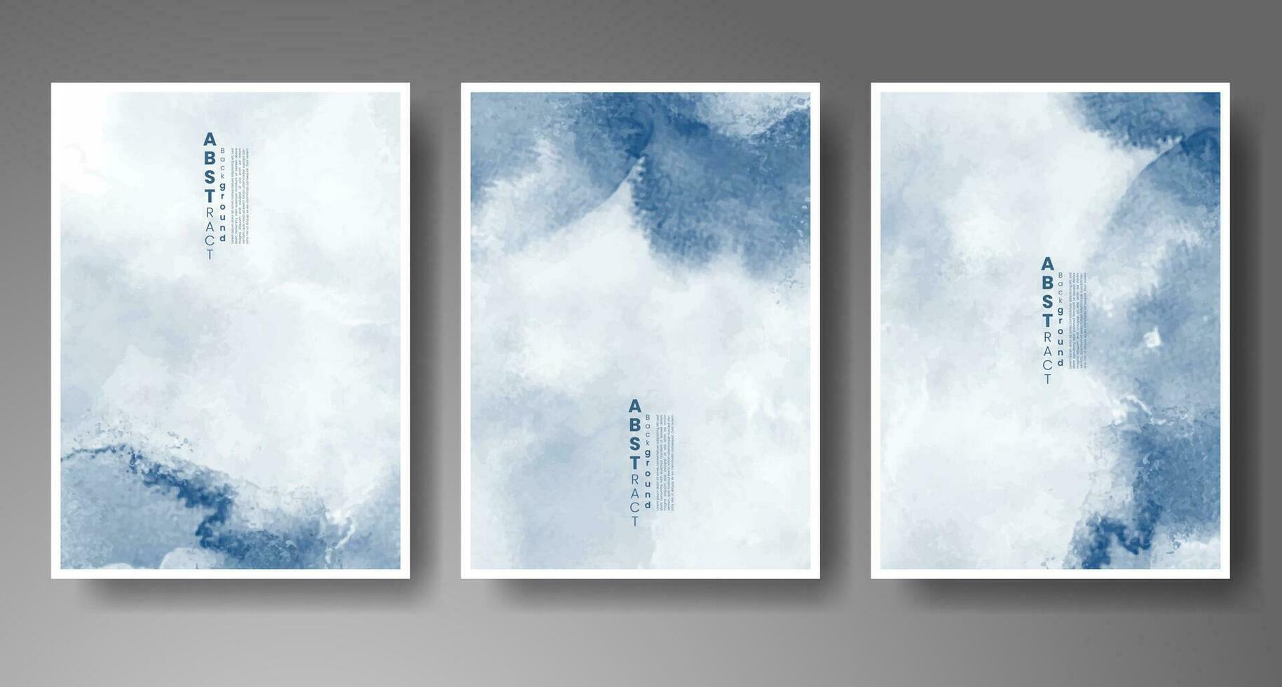 Set of creative hand painted abstract watercolor background. Design for your cover, date, postcard, banner, logo. vector